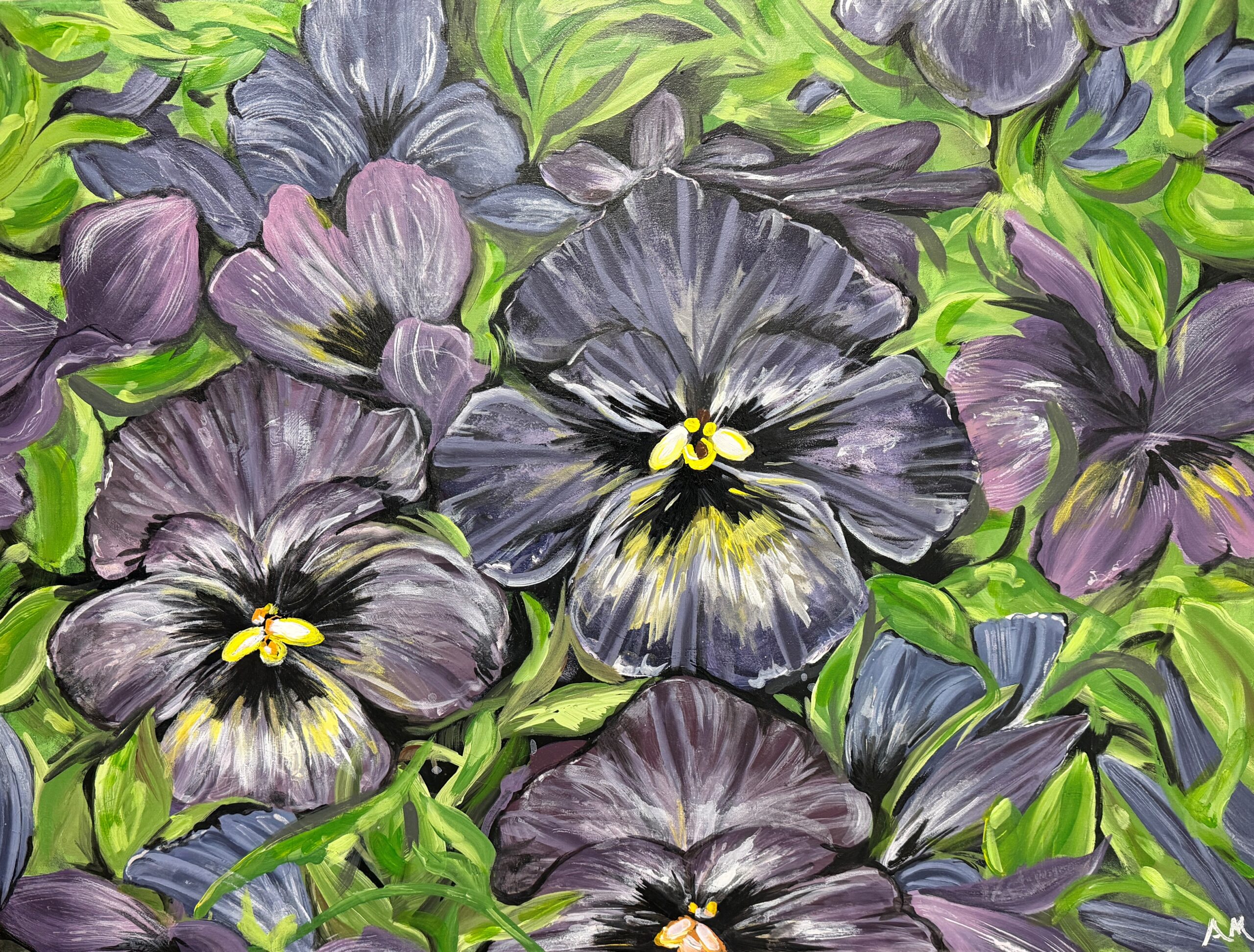 Moonlit Pansies
